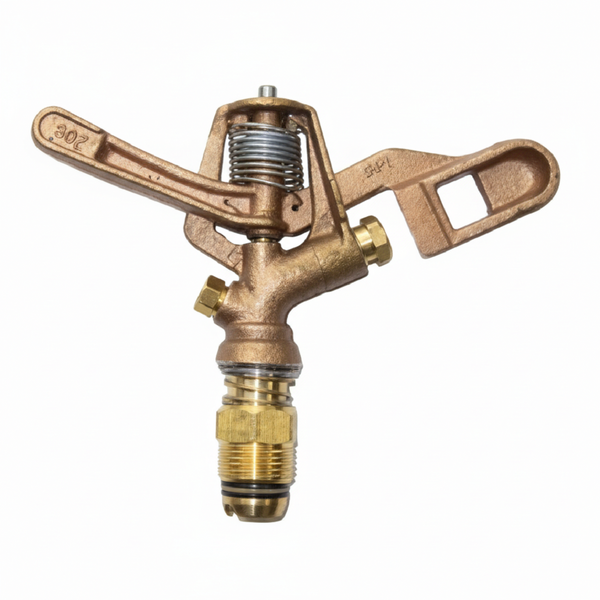 Maxi-Flow Pulsating Sprinkler Head - Solid Brass, 19mm Inlet, 12m Diameter Coverage - Commercial Grade High-Volume Irrigation for Large Area