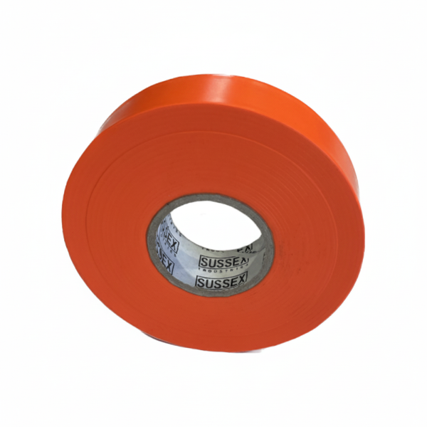 Non-adhesive Pvc Flagging Tape - Orange, 25mm X 75m Roll - High Visibility Barrier Tape For Surveying And Marking