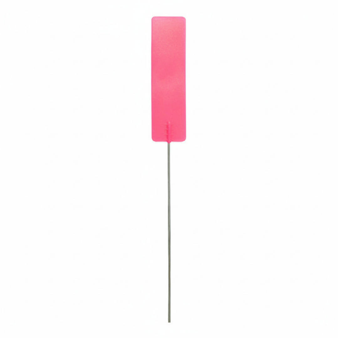 Pin Tag. Sign Steel Pin Identification Tags - Pink, 550mm Pin With 115x35mm Tag - Du