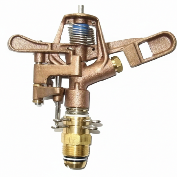 Adjustable Brass Pulsating Sprinkler Head - Solid Brass, 19mm Inlet, Full/Part Circle Control - Heavy-Duty Irrigation for Targeted Large Area Watering
