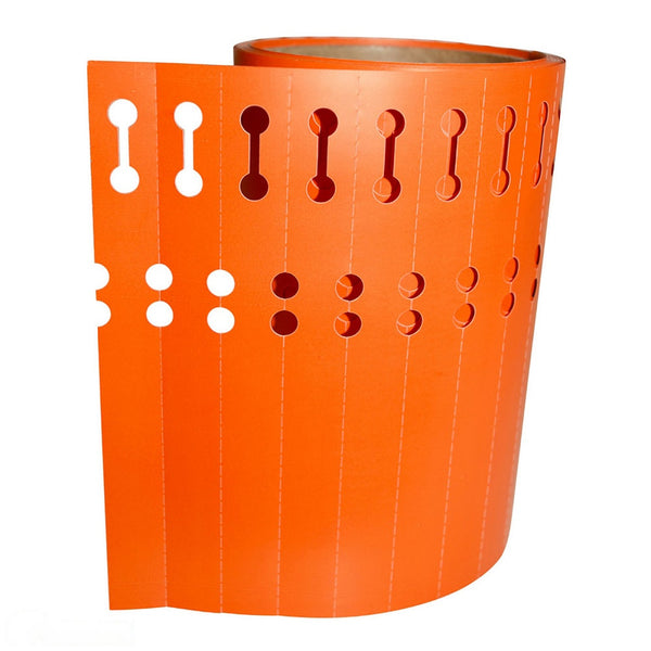 Orange Locking Plant Tags - 160mm X 16mm, 1000 Per Roll - Pvc Loop Label For Nursery And Plant Identification