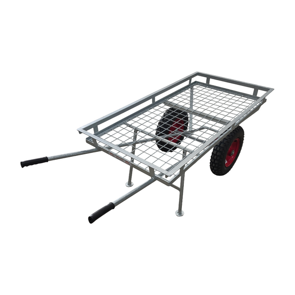 Hortitech - 2-Wheel Nursery Trolley - Commercial Galvanised Flatbed Stock Barrow