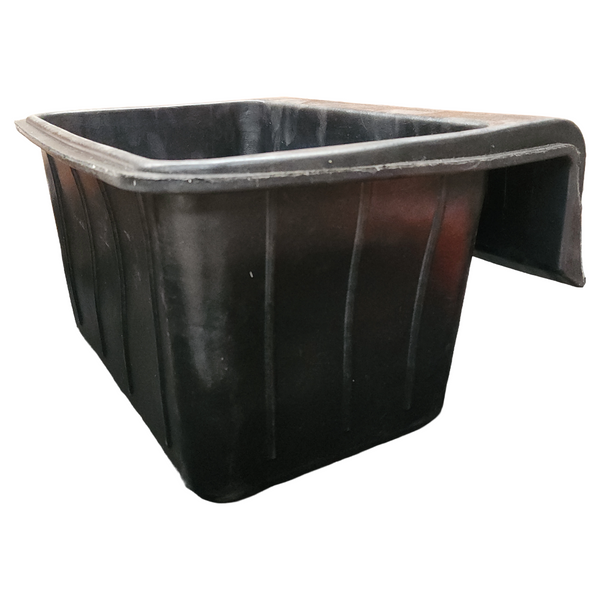 Heavy Duty Mounted Rubber Feed Bucket - 16 Litre Capacity - Solid Rubber Mounting Bracket - Crush-Proof Design