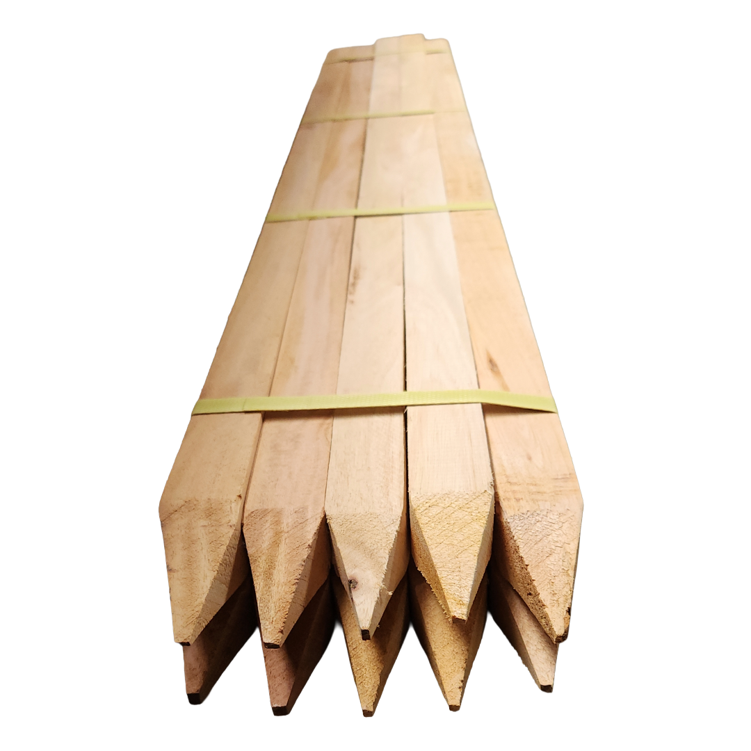 Hardwood Garden Stakes - 35mm Square (Pack of 10) - Pre-Pointed Timber