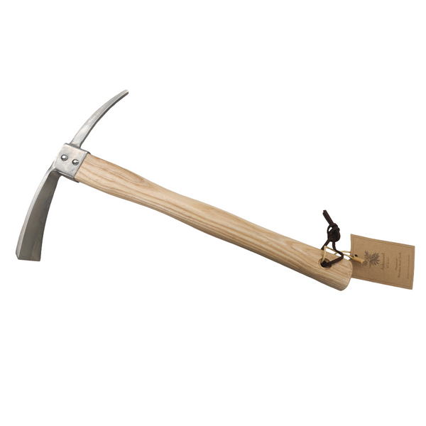 Stainless Steel Hand Pick Mattock - 350mm Length - Premium Fsc Ashwood Tool for Hard Clay, Roots & Soil Preparation