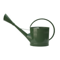 Green watering can on a white background