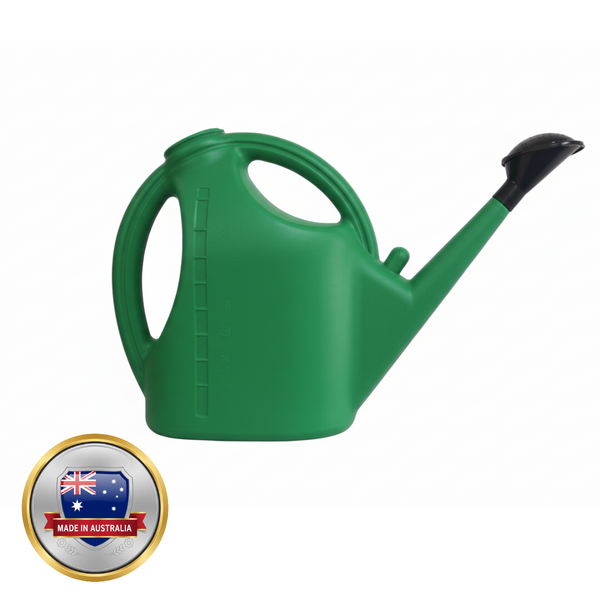 RYSET Green Plastic Watering Can - 9 Litre - Australian Made with Removable Rose