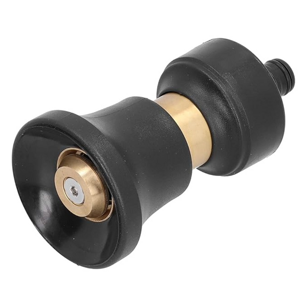 Heavy Duty Brass Fire Hose Style Nozzle - Full Brass Body, Rubber Grip, 19mm Inlet - Commercial Grade High-flow Water Jet For Washing And Irrigation