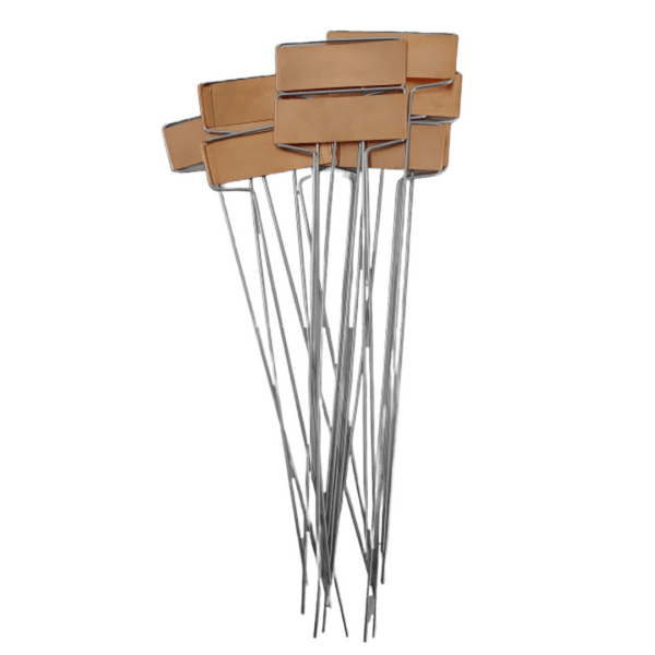 Copper Push-In Plant Stake Labels - 25cm Tall, 6cm x 2cm Face, 10 Pack - Permanent, Attractive Marker for Pots, Herbs, and Garden Beds