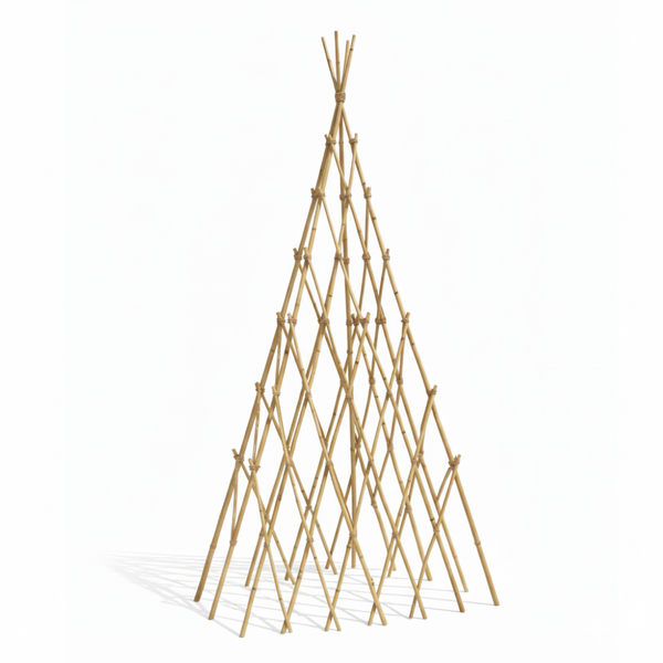 RYSET Bamboo Teepee Trellis - 1.8m Height - Pyramid Support for Climbing Plants, Vines & Tomatoes