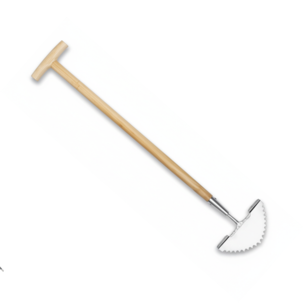 Edging Iron - 1000mm Length (Half-circle Stainless Steel Blade) - Premium Fsc Ashwood Tool for Precision Lawn Edging