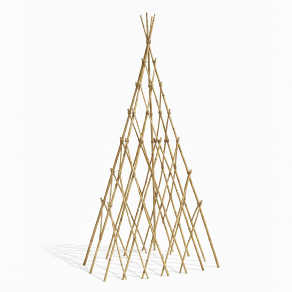 Bamboo Teepee Trellis - 1.2m Height - Pyramid Plant Support for Vegetables, Vines & Decor