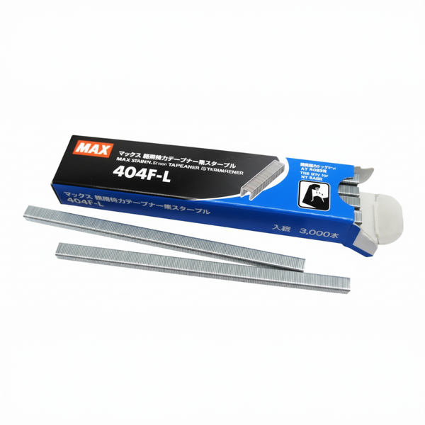 Max Heavy Duty Tying Staples - 404fl Size, 3,000 Staples Per Box - Specialized Staples For Max Ht-s45e Tapener Gun