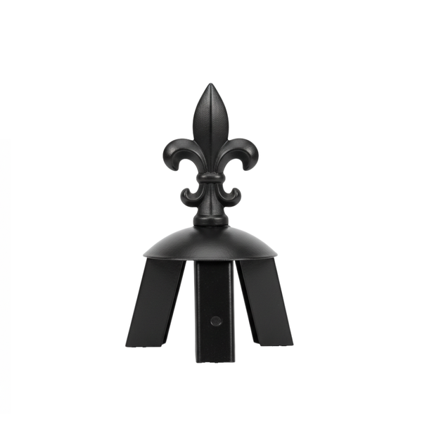 Steel Fleur De Lis Garden Finial - Suits 25mm Square Timber Stakes - For Timber Obelisks to Support Climbing Roses & Clematis