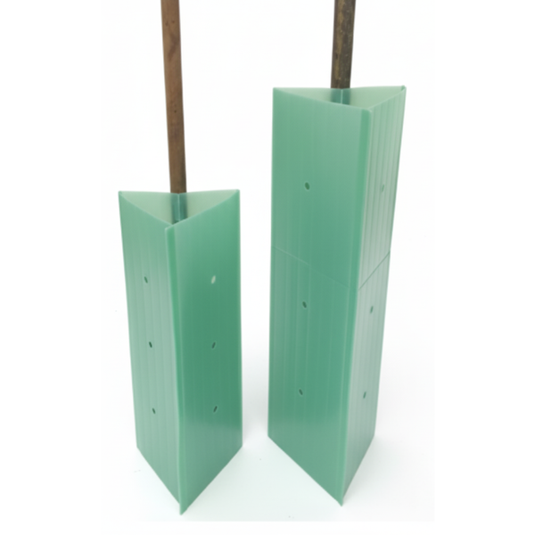 Welded Fluted Plastic Tree Guards - 200mm Square (Rigid, 450mm & 600mm Lengths) - Rigid, Single-stake Protection for Commercial Planting Efficiency