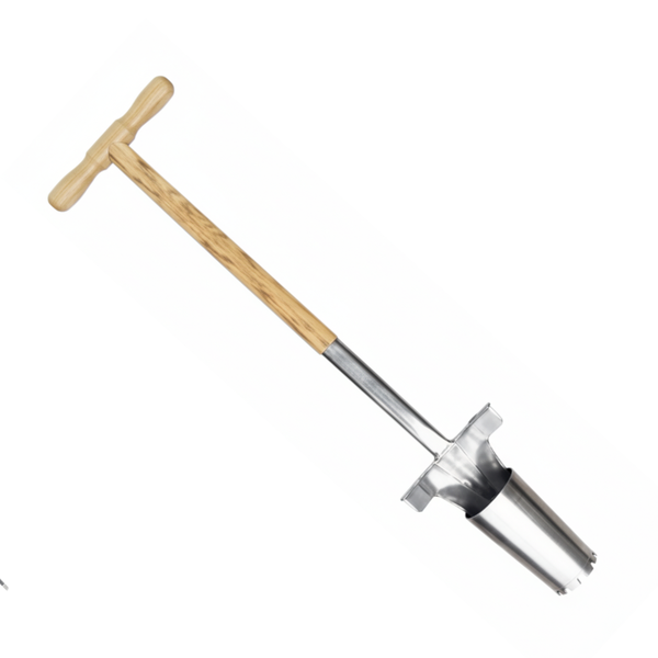 Stainless Long Reach Bulb Planter - 930mm Extended Length - Premium Fsc Ashwood Tool for No-bend Planting & Transplanting