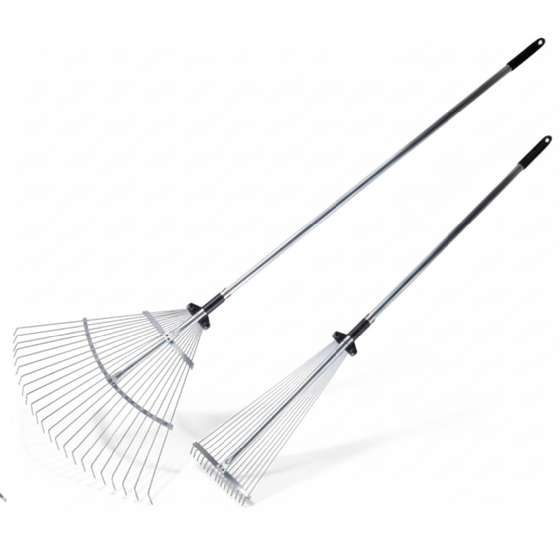 Adjustable Steel Garden Rake - Adjustable Width, Chrome Spring Steel