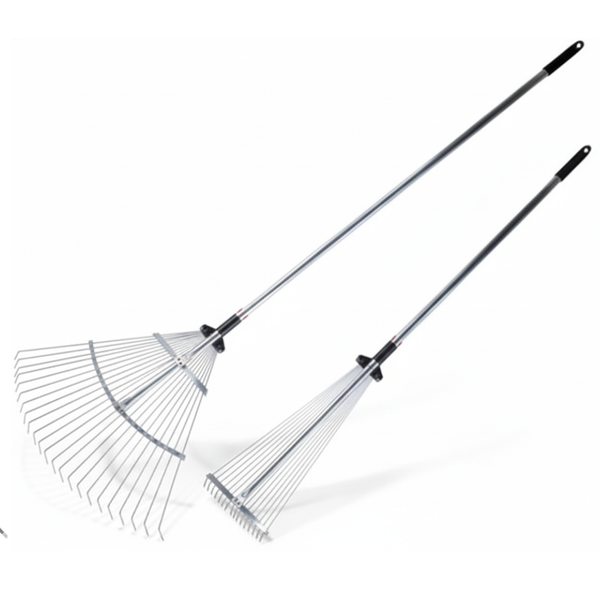Adjustable Steel Garden Rake - Adjustable Width, Chrome Spring Steel - Bestselling Tool for Leaves, Debris & Precision Clean-up