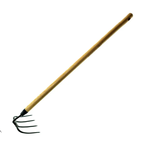Krumpholz Dung Fork - 4 Tine Design, 1300mm Ash Handle - Hand-forged Tool With Sprung Neck for Manure & Heavy Composting