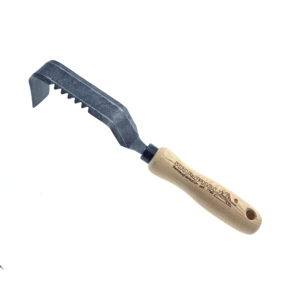 Krumpholz Weeding Finger - Double-sided Blade, 14cm Ash Handle - Hand-forged Tool for Root Sawing & Targeted Weed Removal