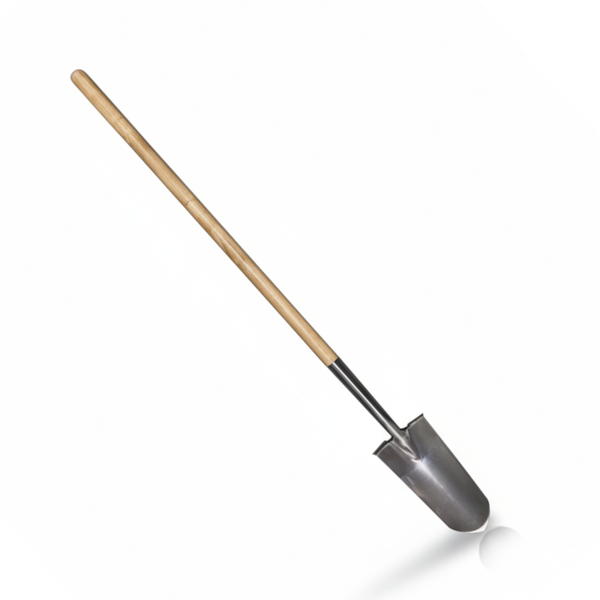 Stainless Long Planting Spade - 1400mm Extreme Length (Narrow Blade) - Premium Fsc Ashwood Spade for Deep Planting & Extended Reach