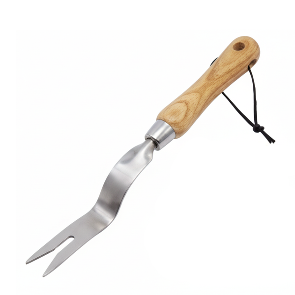 Stainless Steel Daisy Weeder - 300mm Length (Forked Tongue Design) - Premium Fsc Ashwood Tool for Taproot Removal & Levering