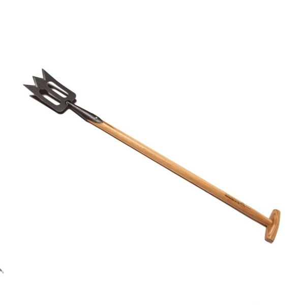 Krumpholz Ladies Spork - 80cm Ash T-handle, Hand-forged Hybrid - 3-in-1 Tool for Digging, Dividing Roots & Edging