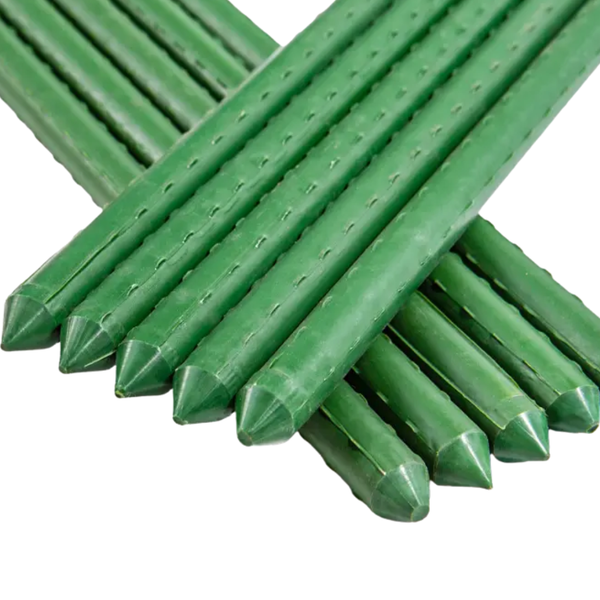 Pvc Coated Metal Garden Stakes - Multi-size (11mm to 20mm Dia.) Non-slip Steel Core - Heavy-duty Support for Tomatoes, Trees, Vines & Trellises