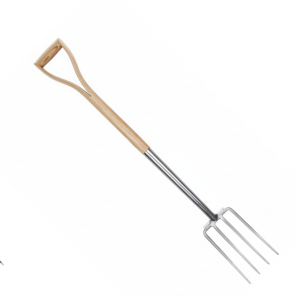 Stainless Steel Large Fork - 1020mm Length (180mm X 290mm Head) - Premium Fsc Ashwood Fork for Heavy-duty Digging & Cultivation