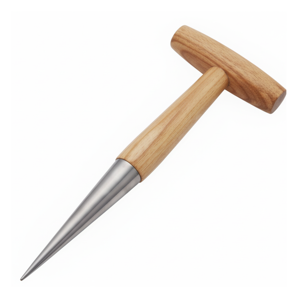 Stainless Steel Dibbler - 285mm Length (T-handle Design) - Premium Fsc Ashwood Tool for Precise & Uniform Planting Holes