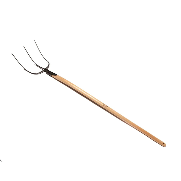 Krumpholz Hay Fork - 3 Tine Design, 130cm Ash Handle - Hand-forged Tool for Loading Hay, Straw & Stalky Forage