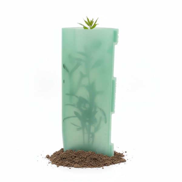 Tabbed Fluted Plastic Tree Guards - 450mm High (140mm Triangular Profile, Tabbed Closure) - Reusable, Open/close Protection for Quick Maintenance & Access