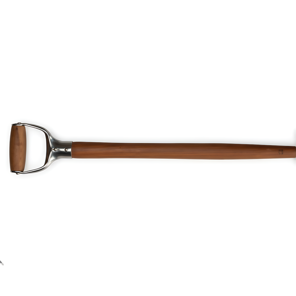 Bent Shaft D-handle - 650mm Length x 34mm Diameter - Spotted Gum for Reduced Back Strain & Ergonomic Lifting