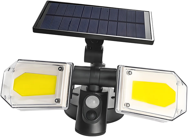 Solar Motion Sensor Wall Lights - Double-Head COB LED (4-Pack)