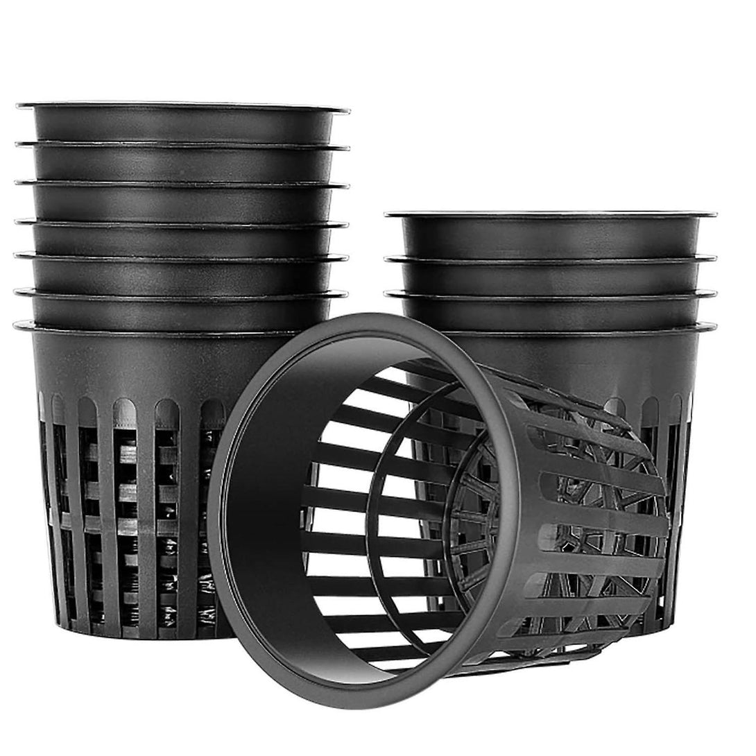 15-Pack 4-Inch Mesh Cups Slotted Mesh Wide Lip Filter Plant Net Pot Bu