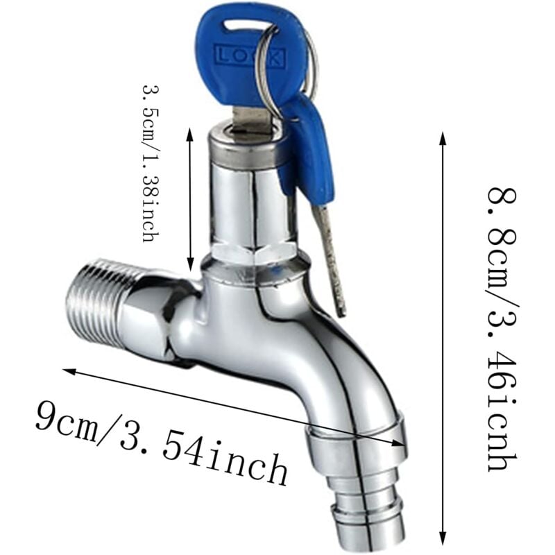 Anti-Theft Tap - 9cm - Lockable Faucet | Garden Supplies