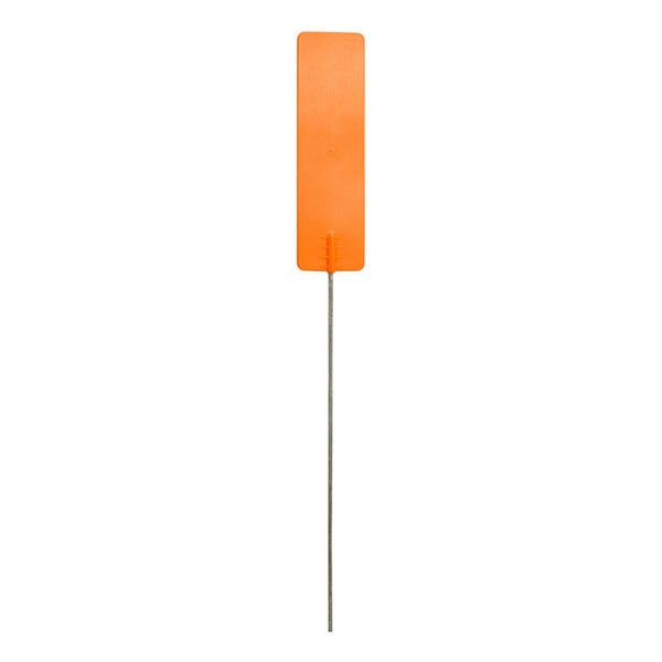 Steel Pin Identification Tags - Orange, 550mm Pin With 115x35mm Tag - Durable Marker For Soil, Pots, And Nurseries