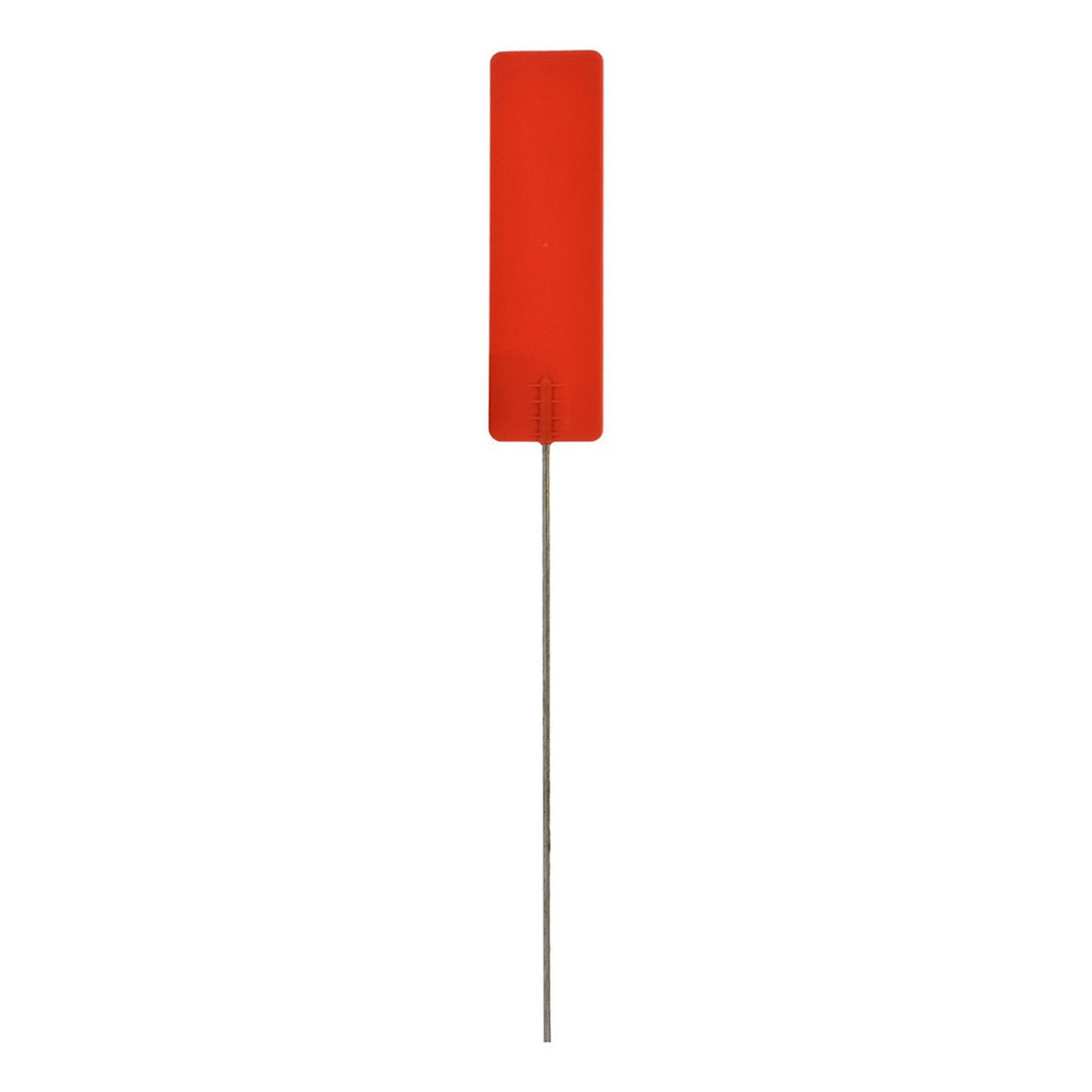 Pin Tag. Sign Steel Pin Identification Tags - Red, 550mm Pin With 115x35mm Tag - Dur