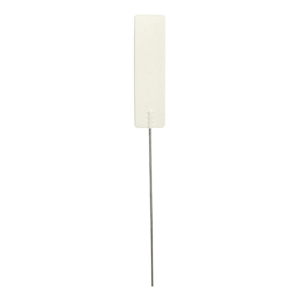 Steel Pin Identification Tags - White, 550mm Pin With 115x35mm Tag - Durable Marker For Soil, Pots, And Nurseries