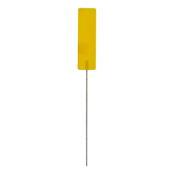 Steel Pin Identification Tags - Yellow, 550mm Pin With 115x35mm Tag - Durable Marker For Soil, Pots, And Nurseries