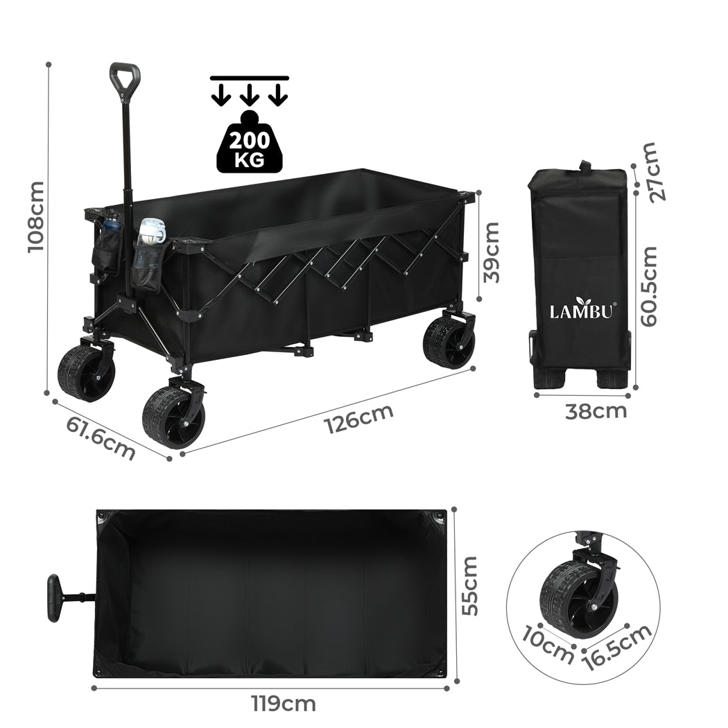 Lambu Folding Wagon Trolley Cart | Greenhouse & Polytunnels
