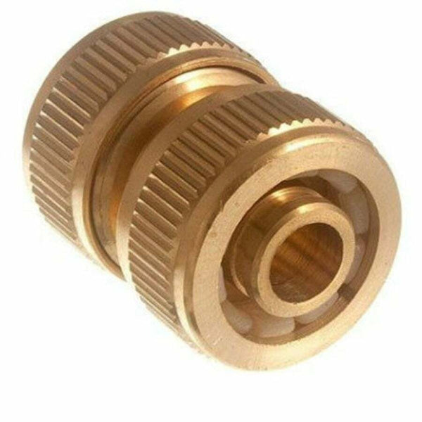 Ryset Brass Hose Mender - 12mm (1/2”) Heavy Duty - Joiner and Repair Connector for Garden Hoses