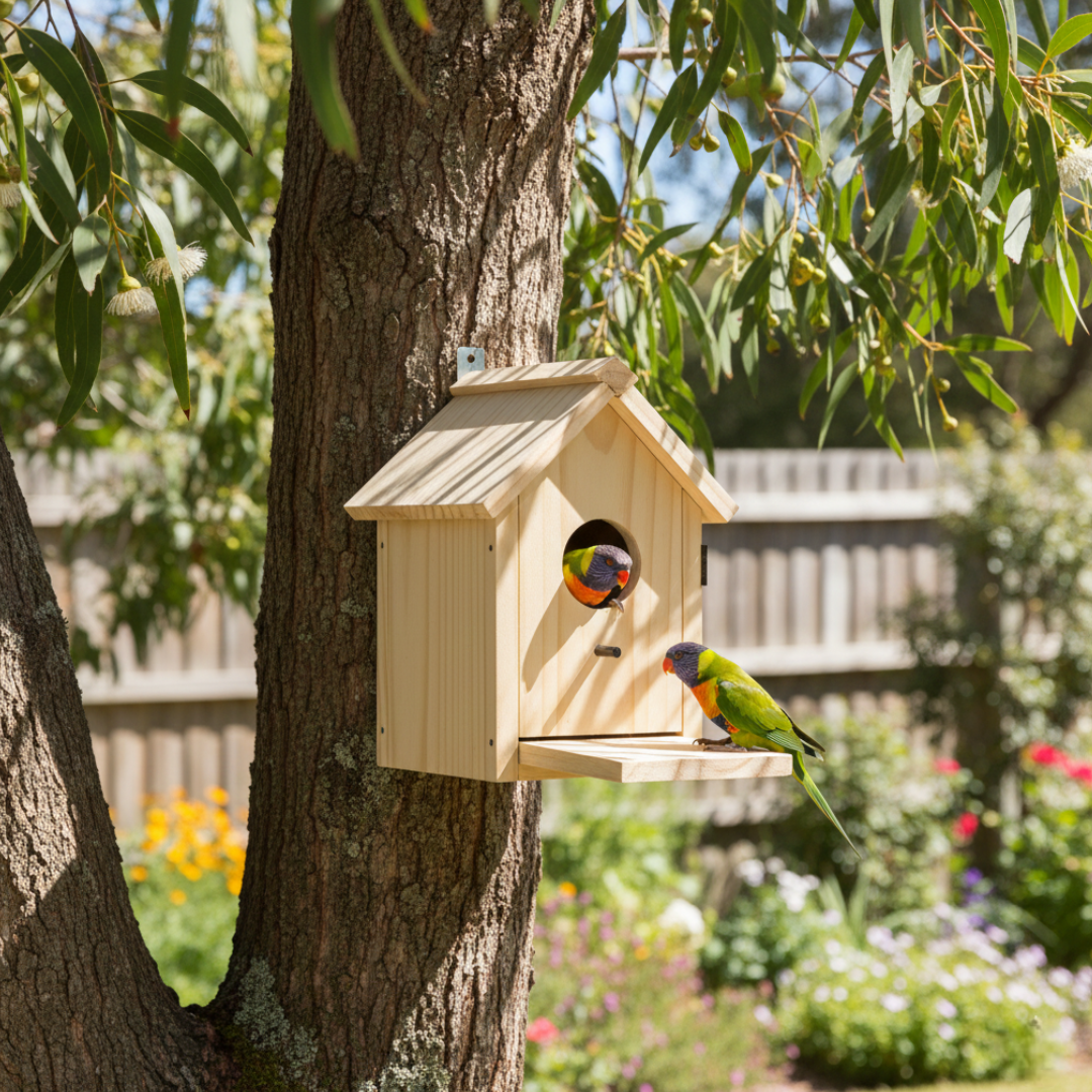 Small Bird Nesting Box – Natural Timber Habitat for Native Birds