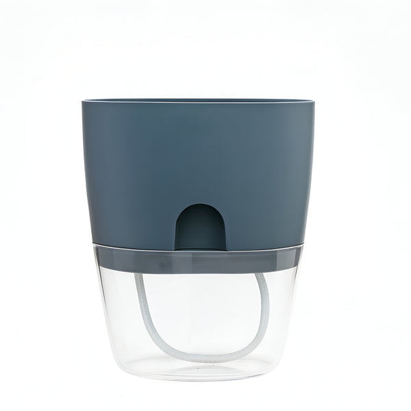 Grey Self-Watering Wicking Pot - 100mm - Plant Health, Root Rot Prevention & Water Level Indicator