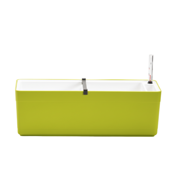 Berberis 60 Self-Watering Flower Box – Green + White, Designer Crafted