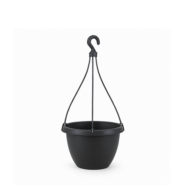 Saucerless Hanging Basket – 200mm Diameter, 2.4L Volume – Modern Matte Black Planter