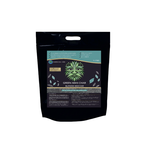 Green Man Char Blended Biochar – Premium All-Purpose Soil Conditioner (5 Litre)