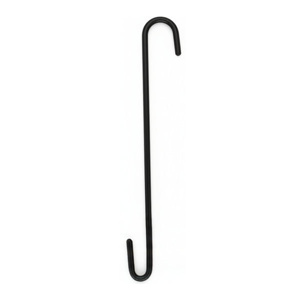 Steel S Hook - 300mm x 6mm Diameter, Black Coated - Heavy-Duty Utility Hook for Hanging & Organizing
