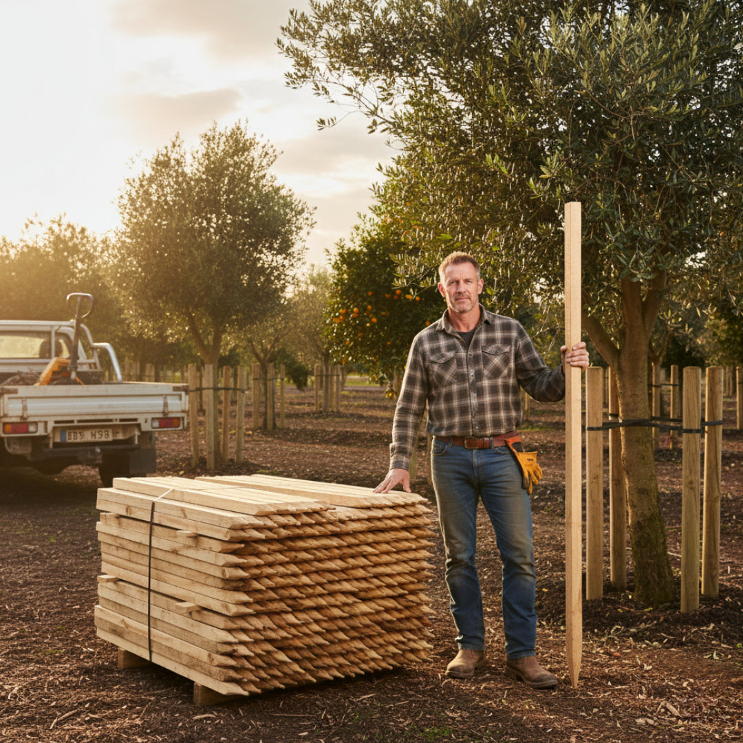 Extreme Duty Timber Tree Stakes | 50x50mm Hardwood | 1.8m & 2.1m Lengths