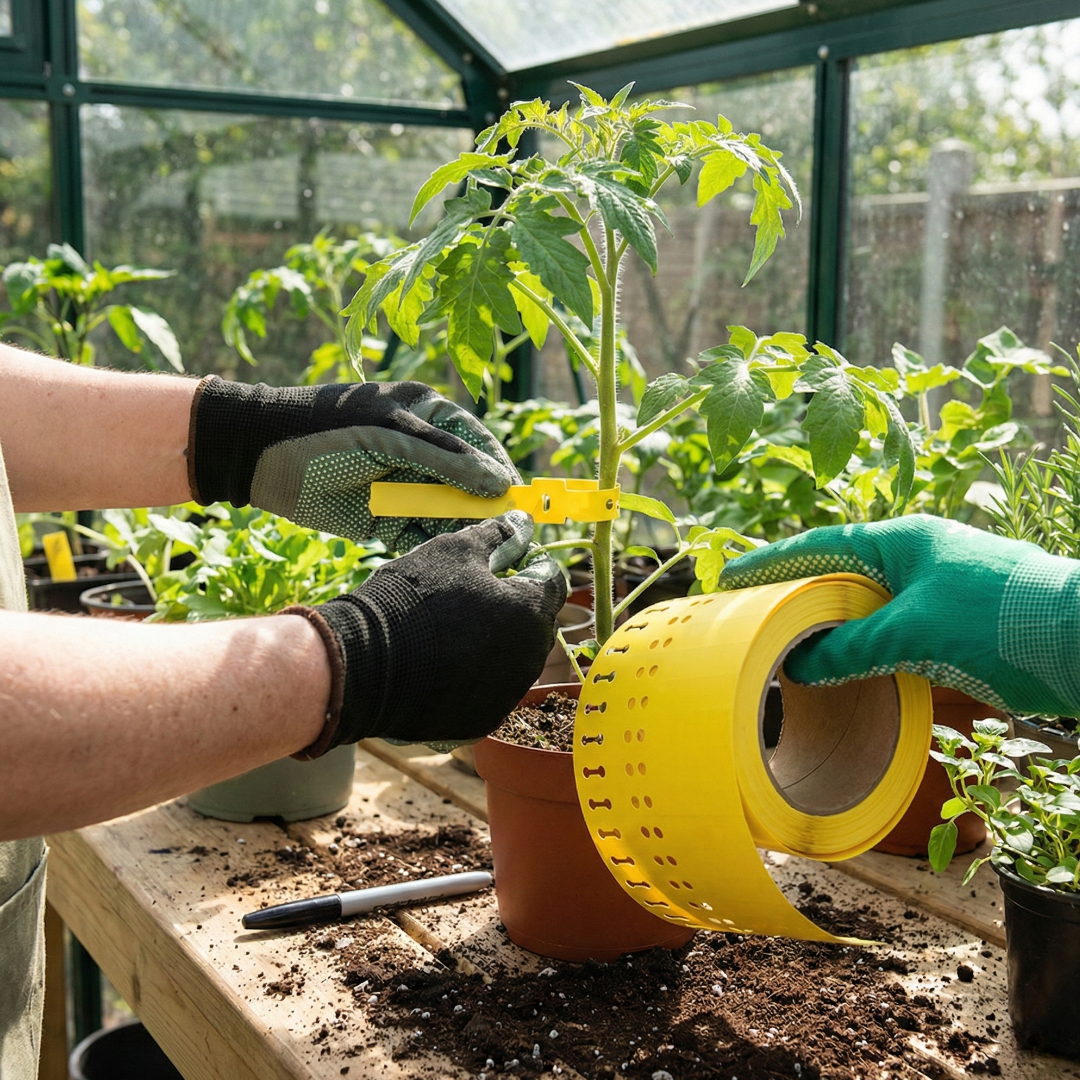Yellow Locking Plant Tags - 160mm X 16mm, 1000 Per Roll - Pvc Loop Lab